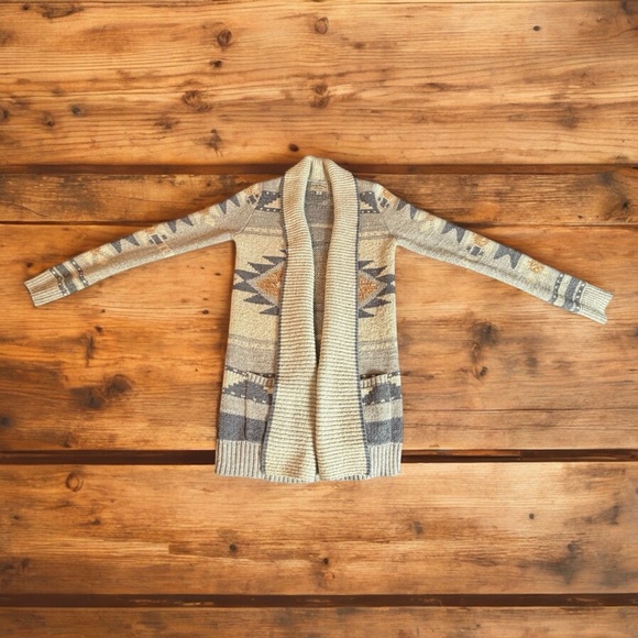 LUCKY BRAND NAVAJO OPEN FRONT SHAWL COLLAR CARDIGAN SIZE M - Picture 1 of 15